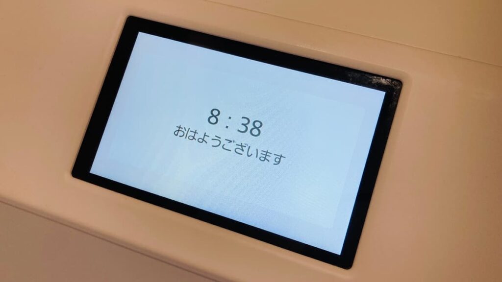 パナソニック NA-LX129D「おはようございます」タッチパネル表示